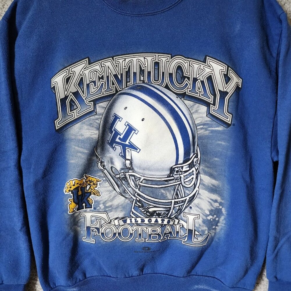 VTG University of Kentucky Wildcats Football Graphic Blue Sweatshirt NCAA Size M - Picture 7 of 15